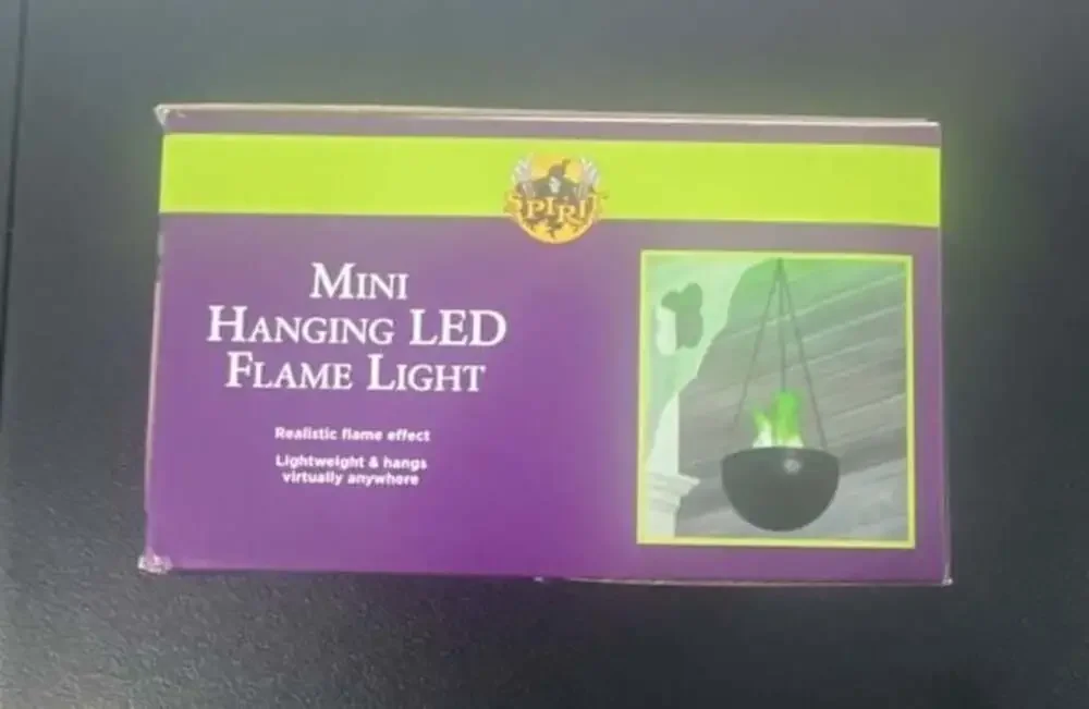 Spirit Halloween Mini Hanging Green LED Flame Light